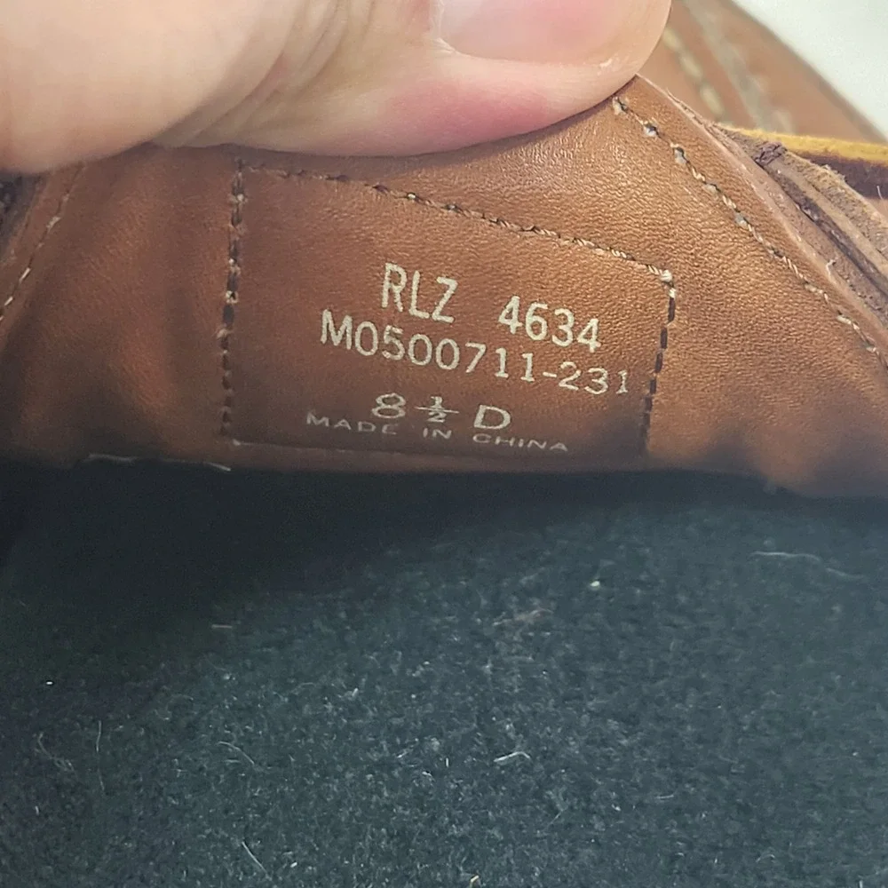Vintage Polo Ralph Lauren Mens RLZ 4634 Brown Leather Boat Shoes Size 8.5 D